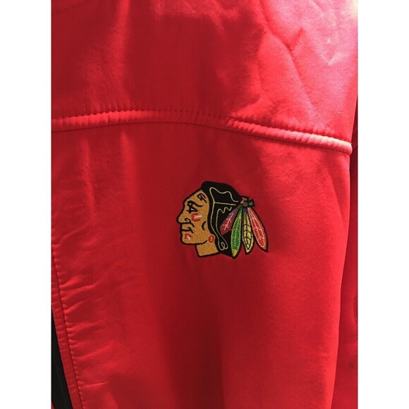 NHL Jacket Men's Size Large Red Black Hawks Sweatshirt Full Zip - Picture 5 of 8
